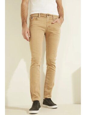 Guess Men's Skinny Jeans Dyed Wash Stretch Denim Vintage Soda Brown Size 31